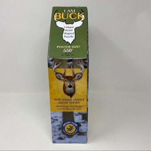 I Am Buck Head-Shaped Jigsaw Puzzle Poster Size Woods‎ Hunting Deer Animal Gift - Picture 3 of 8